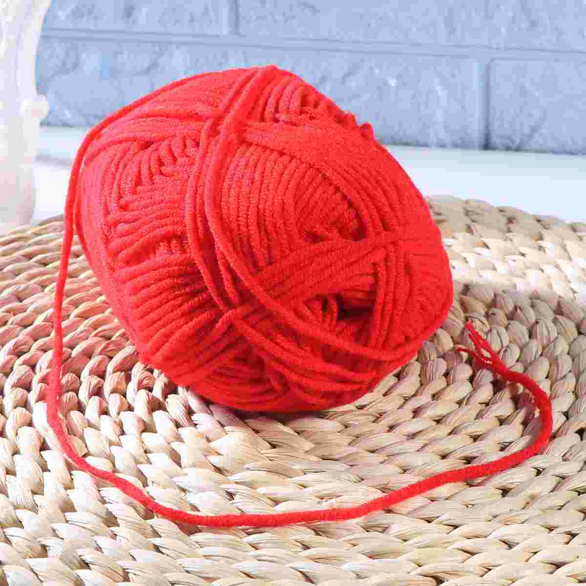 Red Milk Wool Yarn Cotton Chunky Hand Woven Crochet Knitting Wool Yarn Warm Yarn For Sweaters Hats Scarves DIY Making Craft Tool 2