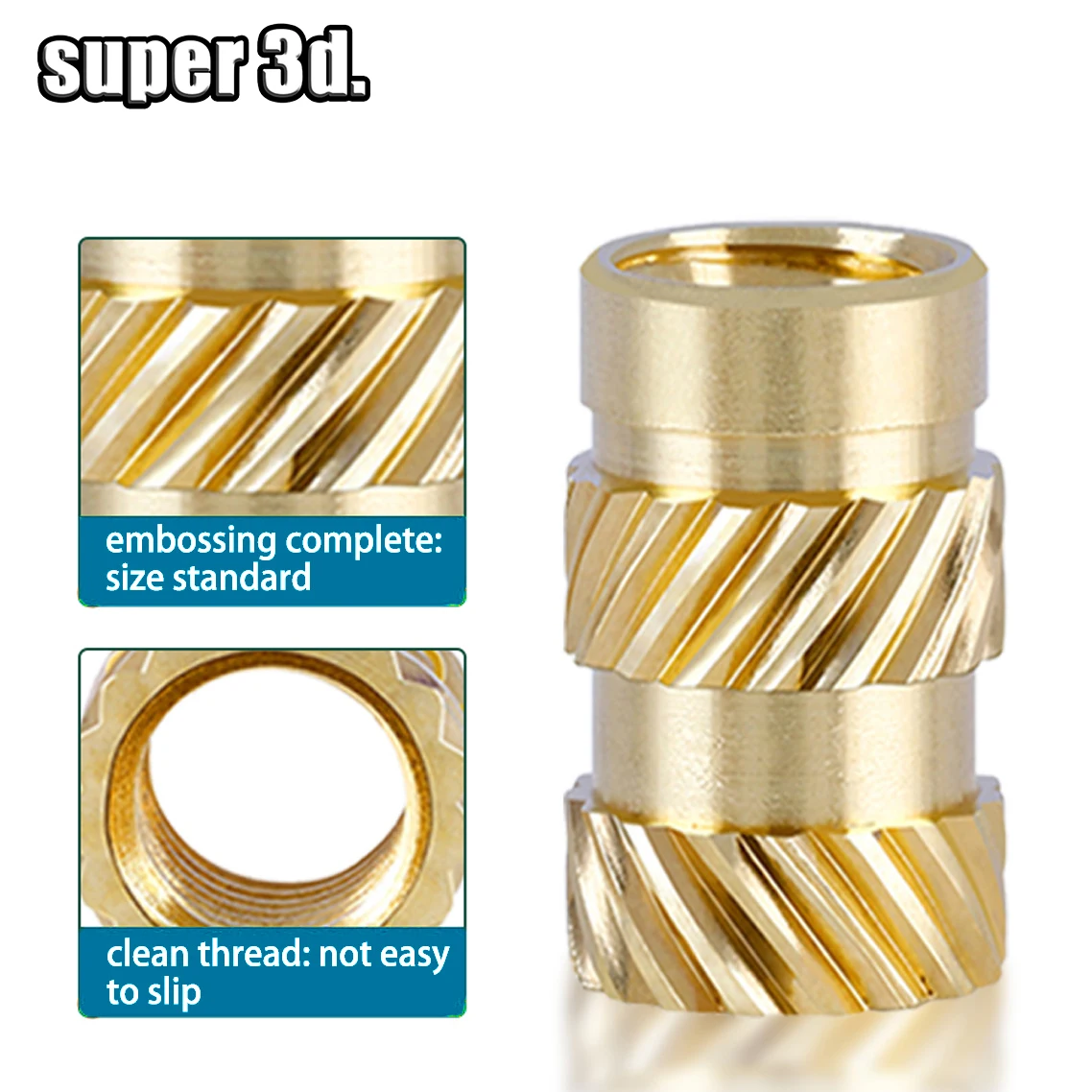 Porca m3 m4 m5 Rosca Recartilhado Hot Melt Latão Threaded Heat Conjunto Heat Resistant Insert Embedment Nuts para 3d Printer Parts 100 Pcs - Imagem 4