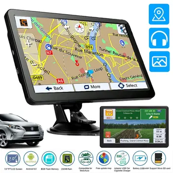 New Europe Car GPS Navigation 7 Inch Touch Screen GPS Navigator Truck Sunshade Sat Nav 256M+8G Map GPS Navigators 1