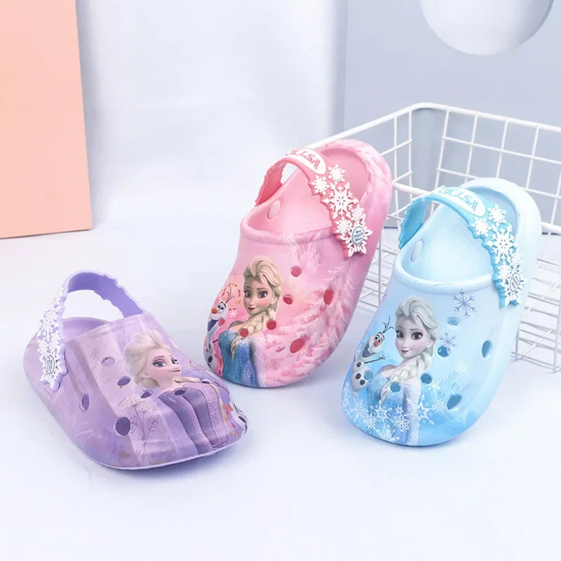 

Disney Princess frozen EVA summer bath non-slip children's slippers Girls indoor cartoon cute Baotou flip-flops slippers