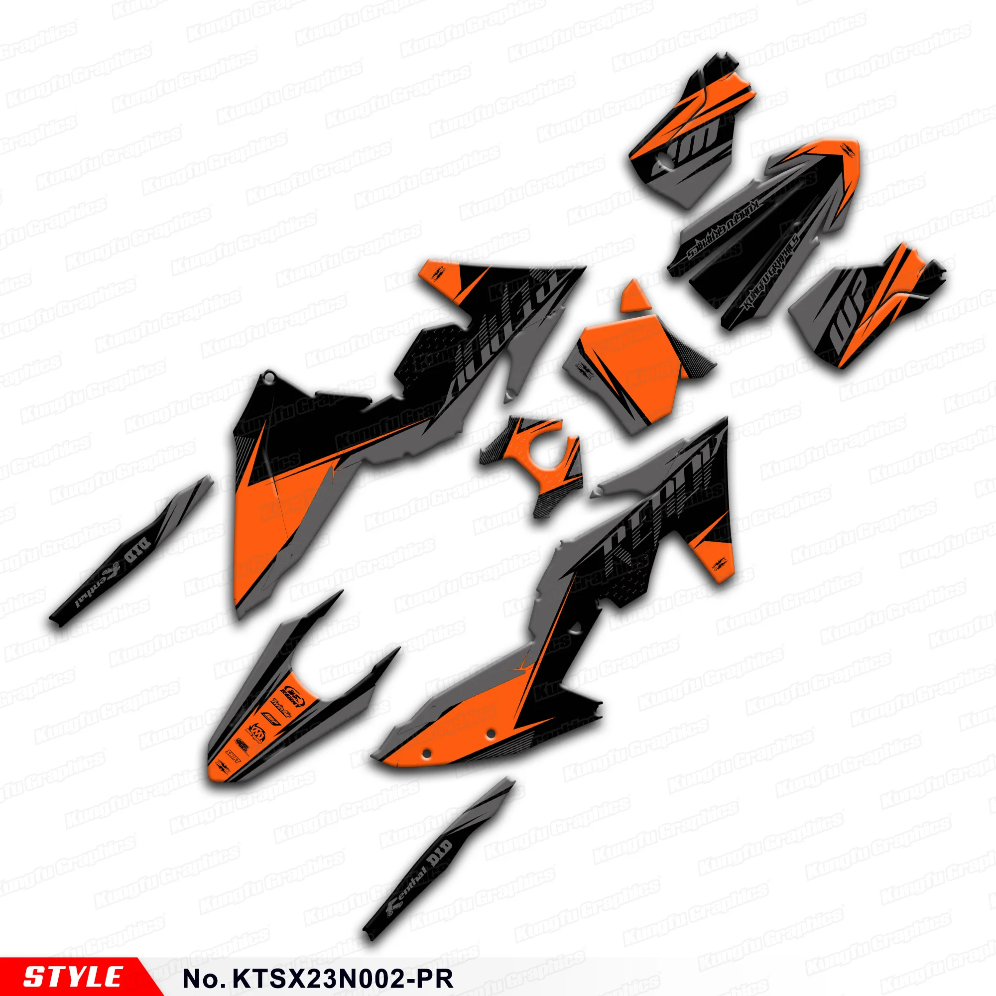 

Aftermarket Vinyl Sticker MX Graphics Kit for KTM 150 250 300 350 450 500 EXC EXC-F XC-W 2024 , KTSX23N002-PR