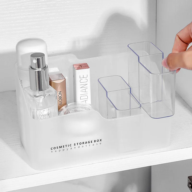 

Cosmetics Organizer Storage Box Plastic Makeup Organizer Lipstick Eyebrow Pencil Finishing Container Desktop Sundries Box