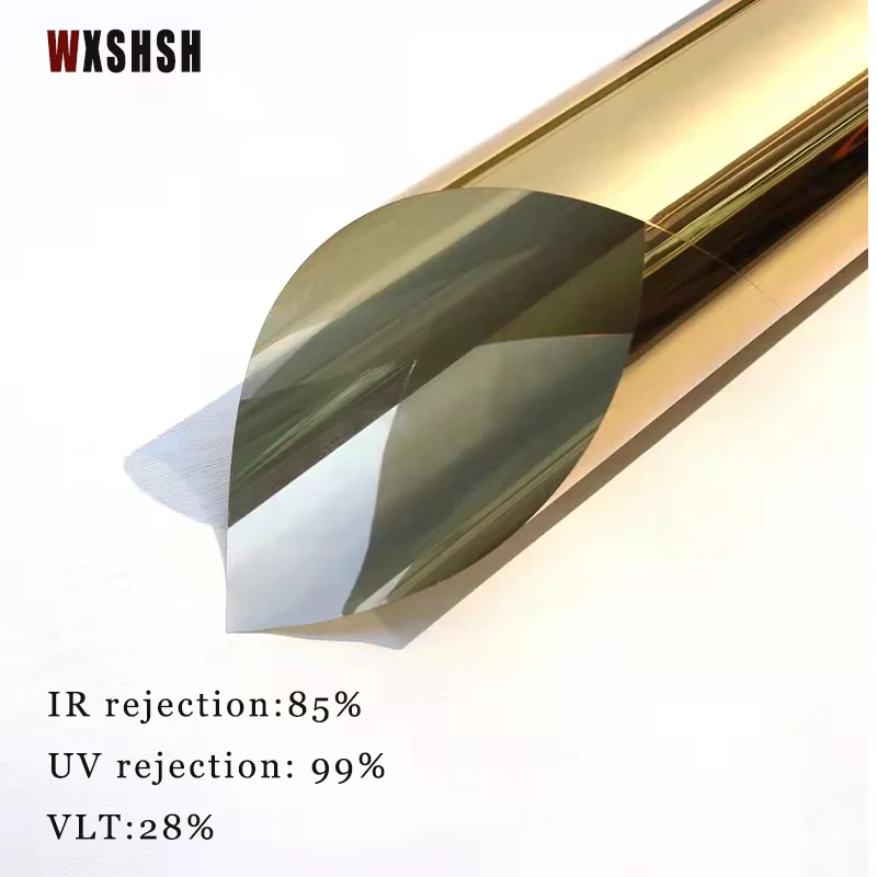 Window Privacy Film Gold Silver One Way Thermal Insulation Glass Film Self Adhesive Anti-UV Removable For Home and Office