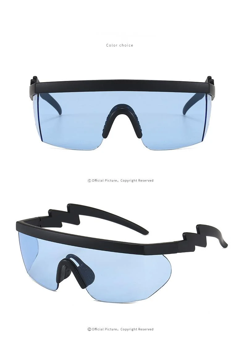 Nouvelles lunettes de soleil, lunettes de soleil une pièce européennes et américaines, lunettes de cyclisme pour Sports de plein air Lightning Leg, lunettes de soleil irrégulières_voghion.com
