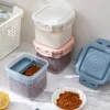 WORTHBUY Brown Sugar Storage Container Airtight Sugar Saver Plastic Sealed Sugar Storage Box With Spoon Food Storage Jar Tank 1
