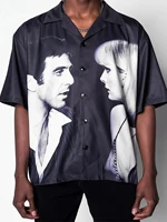 Me and You Button Down Shirt Summer Hot Sale Loose Plus Size Fit Printed Men's Shirt 1