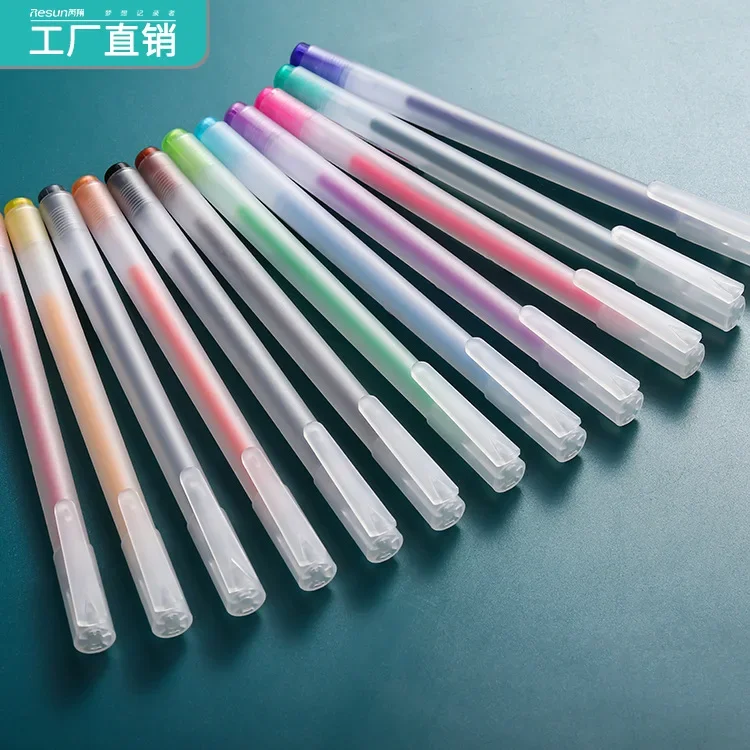 9/12 PCS Colored gel pens set Free Shipping Kawaii blue 0.5 mm ballpoint pen  for journal Cute Korean School stationary supplies