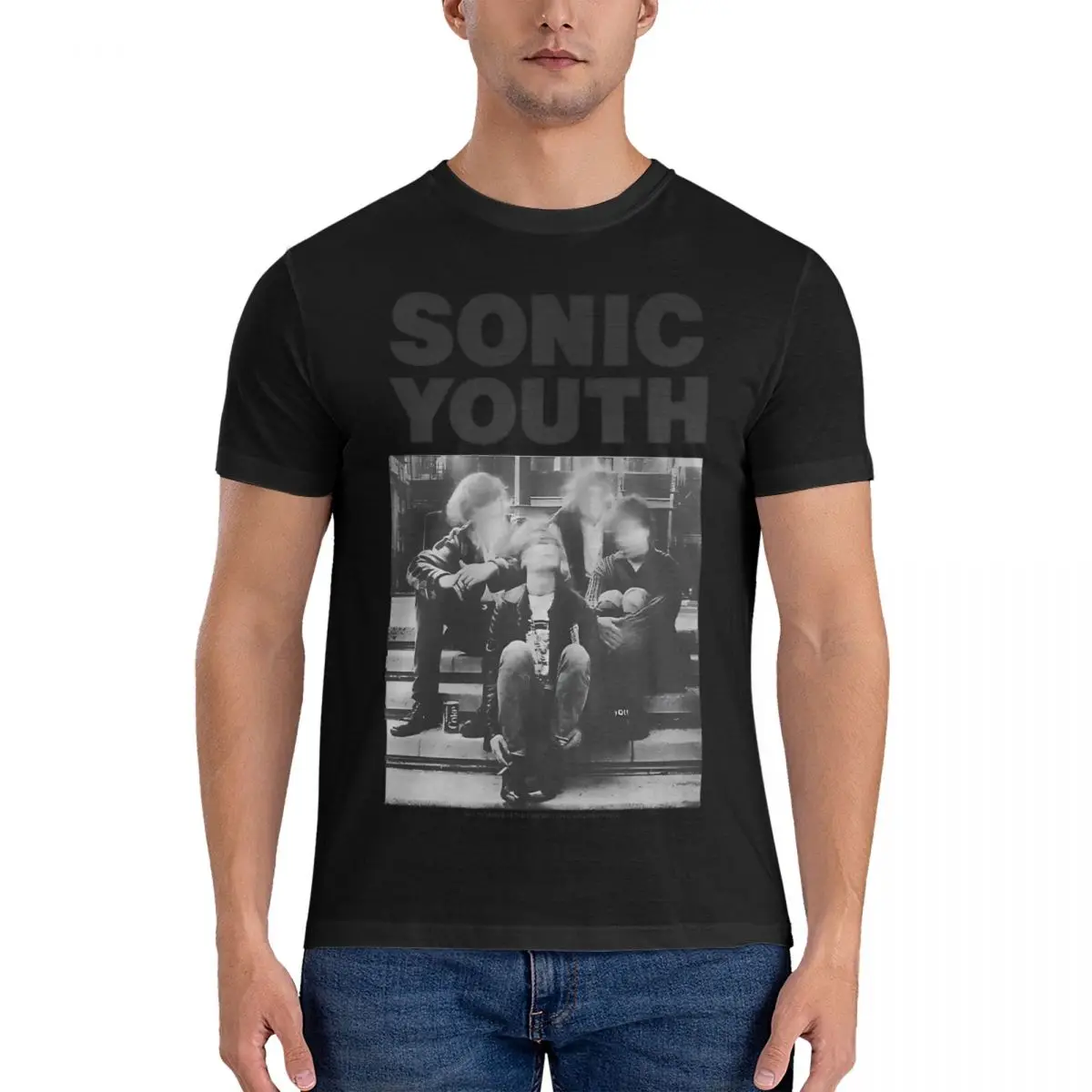 thumbnail image 1 of Camiseta divertida con póster vintage para hombre, cuello redondo, 100 % algodón, camiseta de manga corta Sonic Youth, tallas 4XL y 5XL, 1 of 5