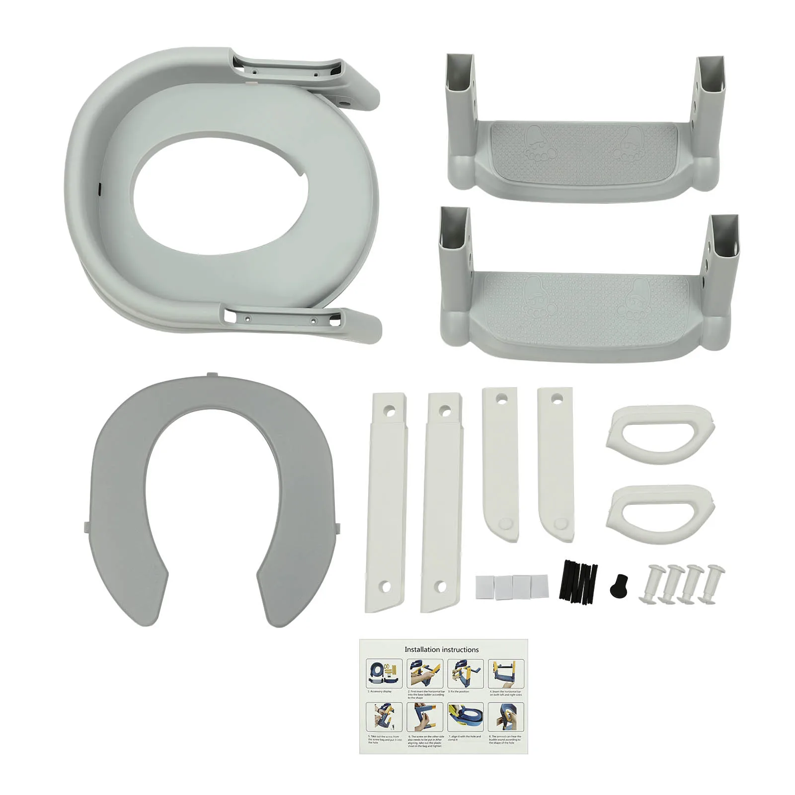 Höhenverstellbarer, faltbarer Kinder-Toilettentrainer, Toilettentreppe, Kinder-Toilettensitz mit Treppe, für Babys von 2–7 Jahren – Detail 5