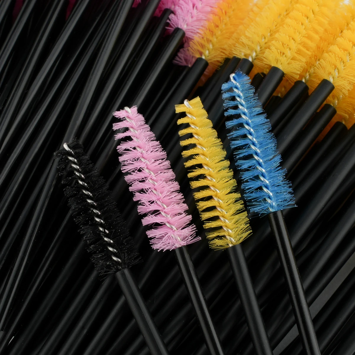 Lanjinglin 50Pcs Eyelash Brushes Micro Eyelash Extension Makeup Kit Eyelash Brush Mascara Wands Applicator Spoolers Eyebrow Comb_voghion.com