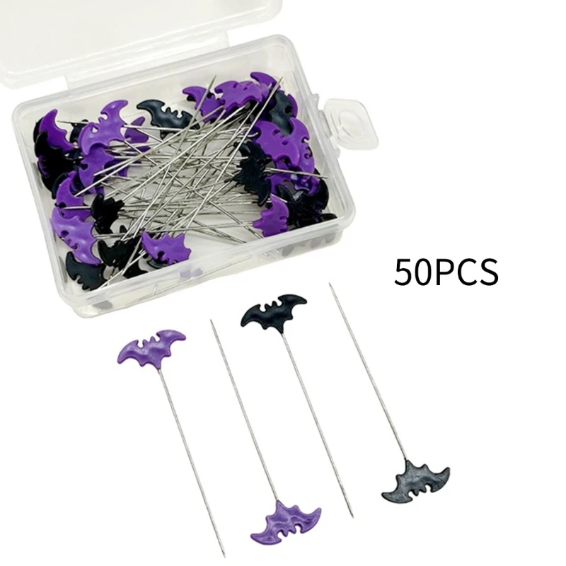 50/100 stücke Schneiderei Pins Stickerei Patchwork Pins Zubehör Halloween Fledermaus Nähen Nadel DIY Nähen Werkzeuge Dekoration – Detail 7