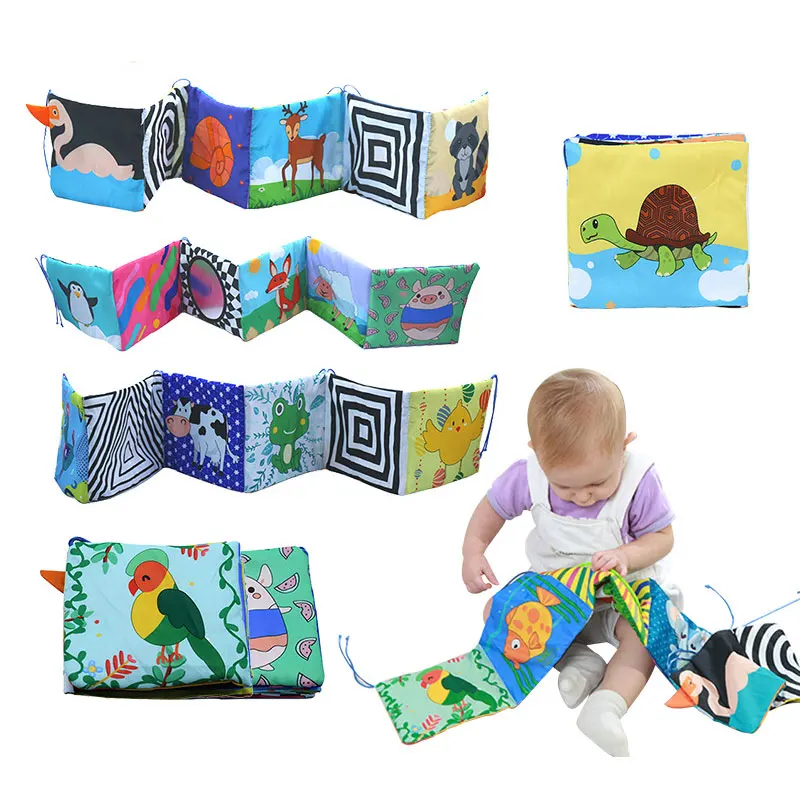 

Multi-Touch Colorful Bed Bumper Baby Toys Crib Bumper Newbron Cloth Book Infant Rattles Baby First Book Baby Toys 0 12 Months