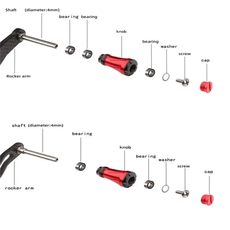 kawa 1pc Fishing Reel Handle Knob Aluminum Alloy Include Bearing 7*4*2.5mm Suit D/S Fishing Reel DIY Rocker Accessory Power Knob
