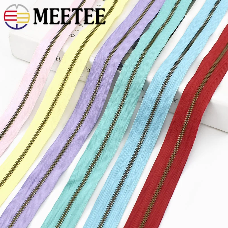 

2/3/5 ярдов 3 # металлические ленты на молнии, сумка, бумажник, декоративные звенья на молнии, для одежды, набор для ремонта молний, аксессуары для шитья своими руками