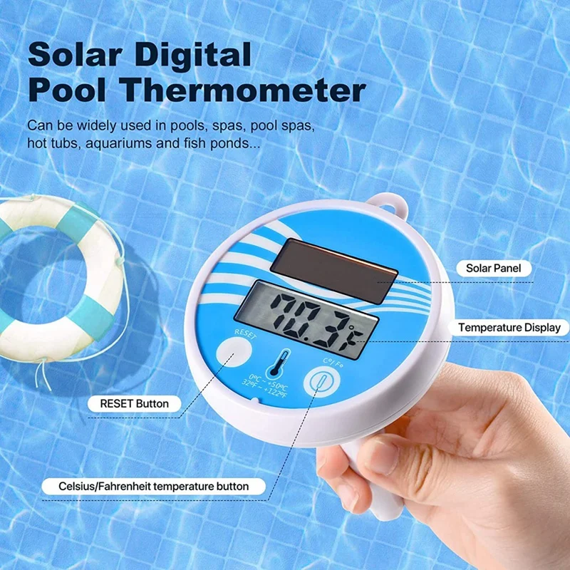 JB-Floating Pool Thermometer, Swimming Pool Thermometer, Solar Swimming Water Thermometer