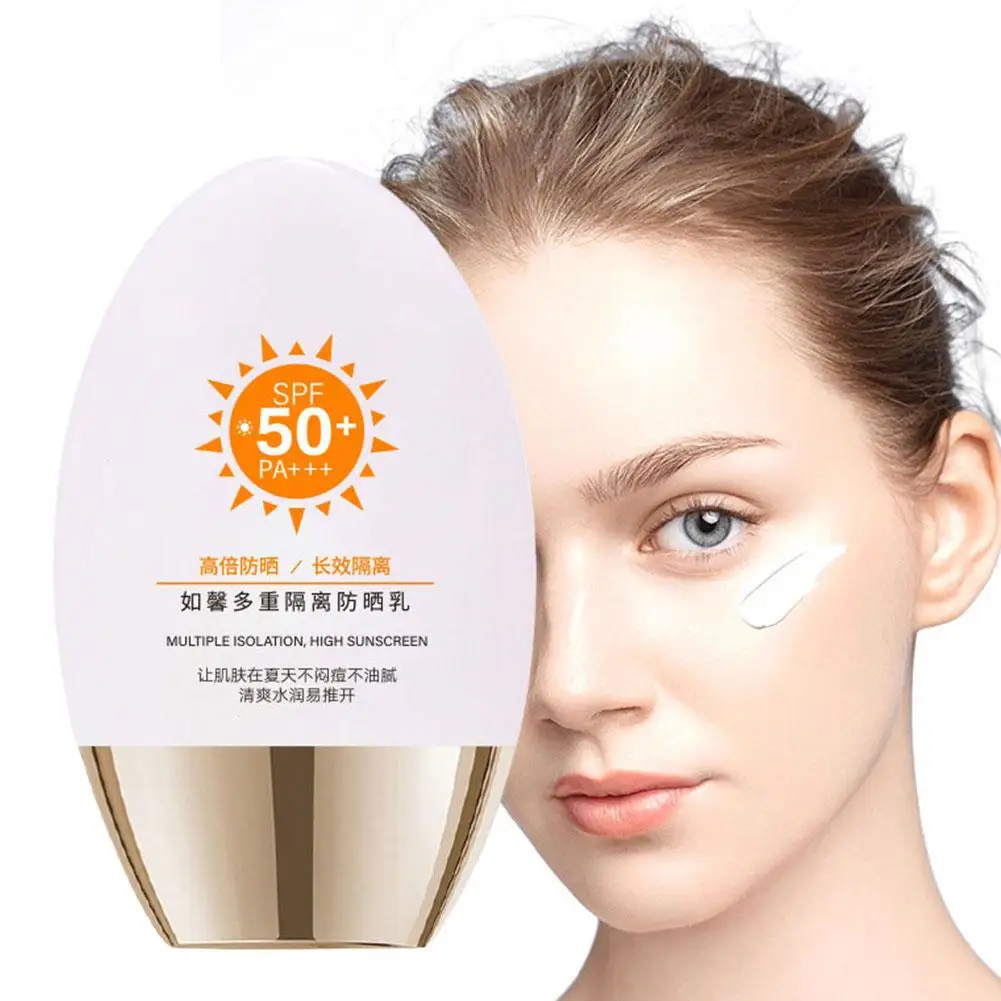 Spf 50+ Sunscreen Cream Facial Sun Block Isolation Lotion Whitening Creams Moisturizer Bleaching Skin Product Facial Care C5Q9