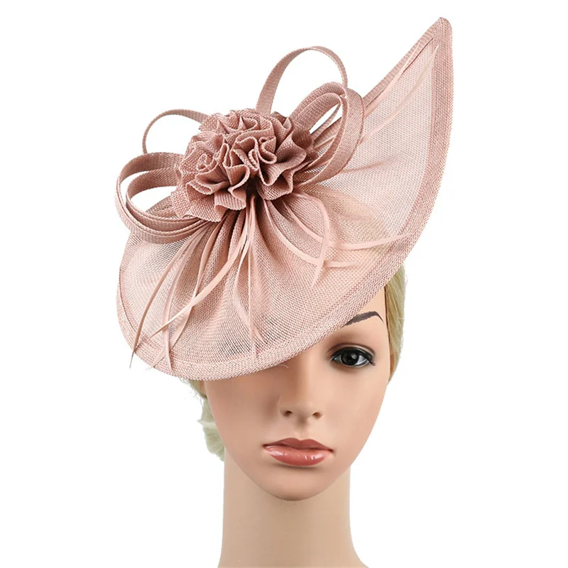 

Fashion Pink Sinamay Tea Party Fascinator For Women Wedding Pillbox Cocktail Church Hat Marrige Wedding Dress Headwear Headband
