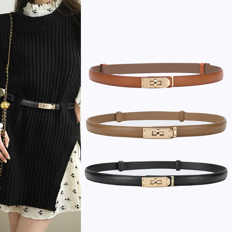 Elastic Women's Belt Matching Suit 5cm Plain Simple Hanging Buckle All-matching