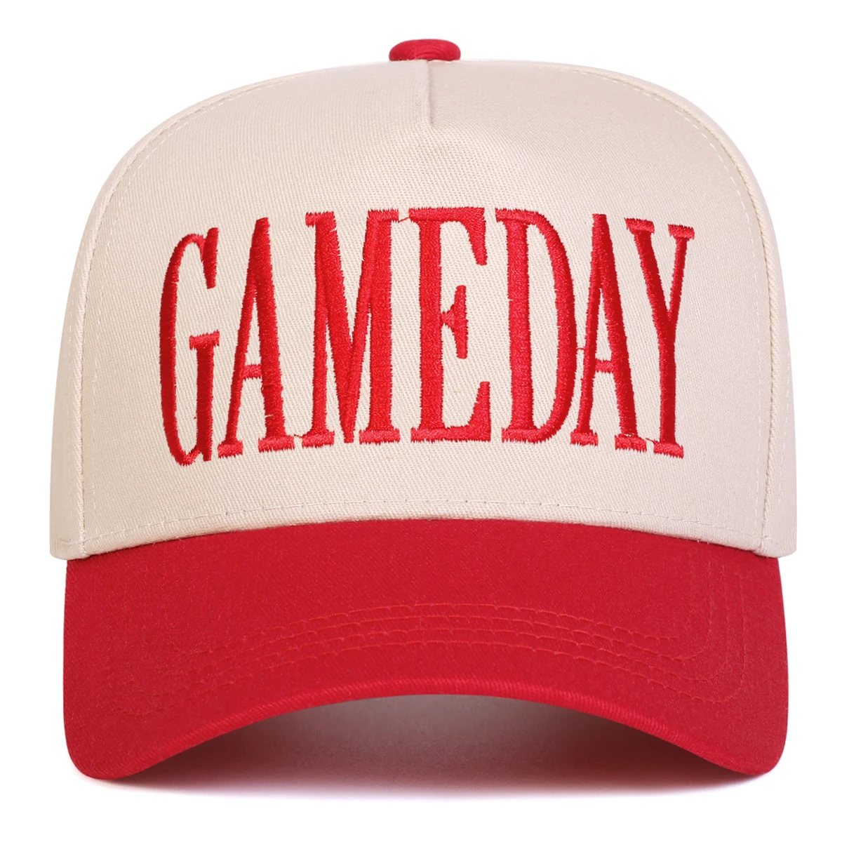Unisex GAMEDAY Baseballkappen mit Buchstabenstickerei, Frühling und Herbst, verstellbare Freizeithüte für den Außenbereich, Sonnenschutzhut, Sportkappe – Detail 3