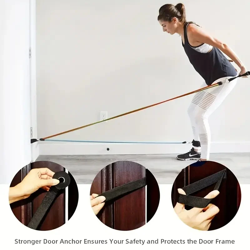 11pcs TPE Resistance Bands Set, Resistance Bands With Door Anchor, Handles, Carry , Legs Ankle Straps, Exercise
