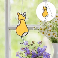  Hangings Sun Catchers Moon Pendant Window Visor Stained Glass Wall-mounted Decor Black Acrylic 1