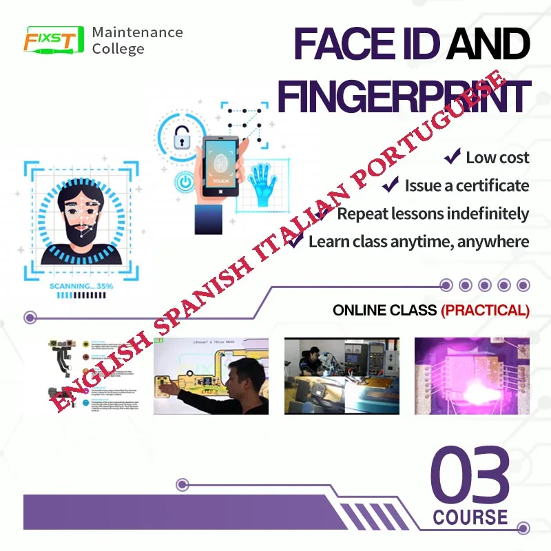 

FIXST Face ID Touch ID Online Course For IP A6-8 Series English Spanish Italian Portuguese Recording Teaching Issue Certificate