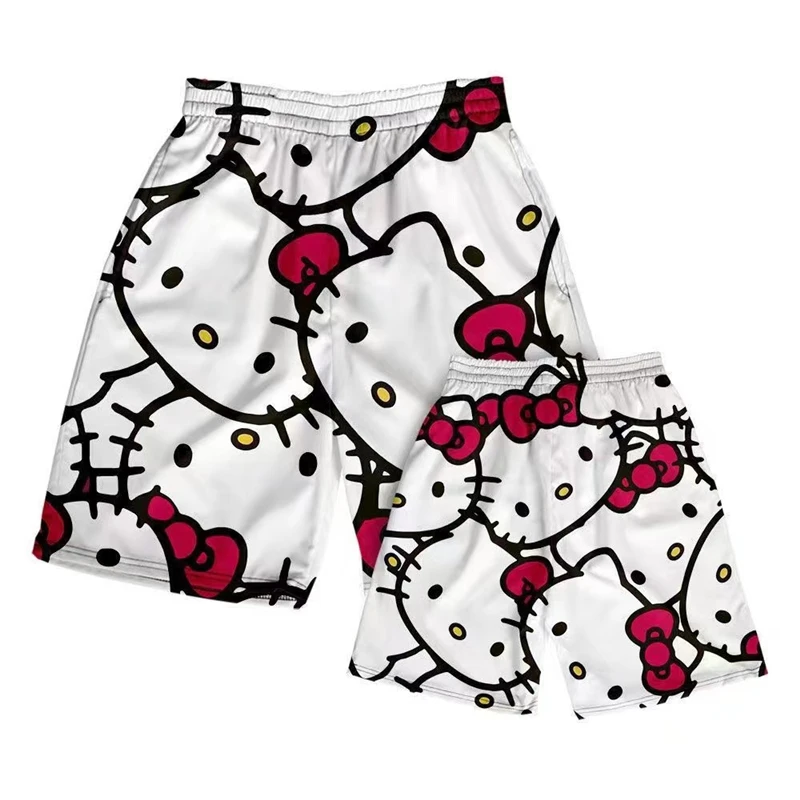 

Шорты Летние для мальчиков и девочек, с мультяшным принтом Hello Kitty