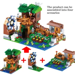 Moulin à vent de ferme de Village 3 en 1, bloc de construction de la série My World, Compatible avec minecraftinly, jouet d'éveil pour enfants 