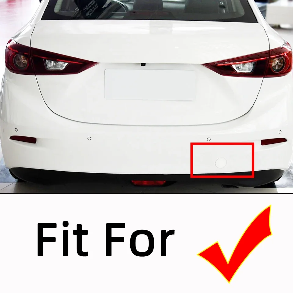 For Mazda 3 BM Axela Sedan 2013- Car Accessories Rear Bumper Towing Hook Cover Lid Tow Hook Hauling Eye Trailer Cap Trim car tow hook cover car tow decoration car tow hook