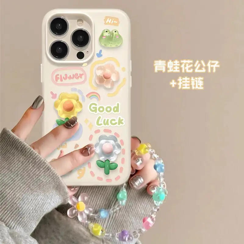 Floral Hanging Phone Chain Case with Enhanced Protection