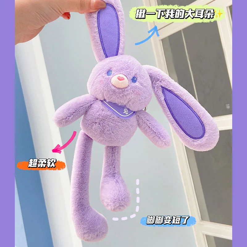 1pc Plush Carrot Bunny Keychain Toy/bag Pendant/cute Rabbit Doll Key Ring,  Multicolor