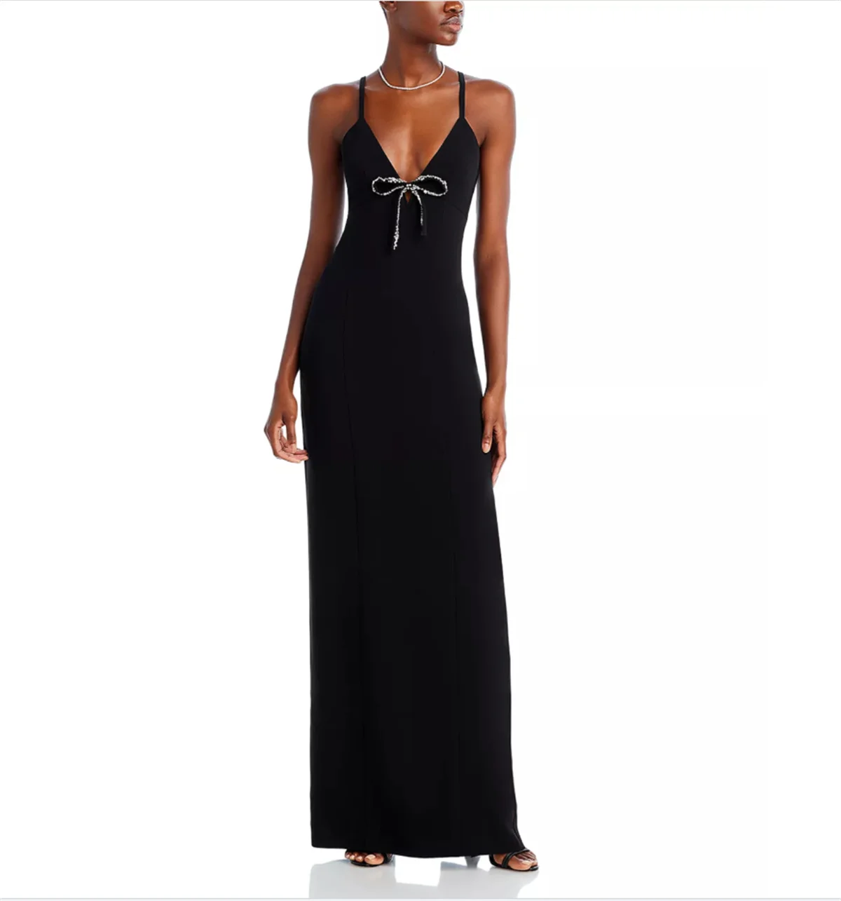 Classic Black A-Line Suspender Evening Dress Simple Diamond Bow Chiffon Formal Occasion Prom Dress Colors Newest
