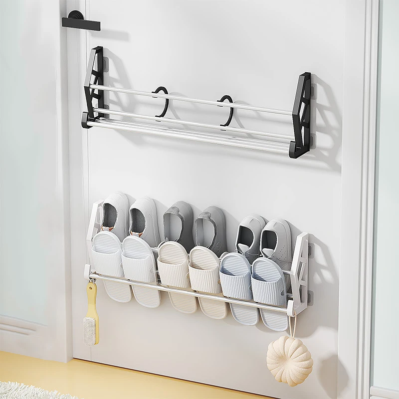 Multi Layer Assembly, Nail Free, Hole Free Door, Shoe Rack, Bathroom Slipper Rack, Simple Wall Mounted Storage Rack 1