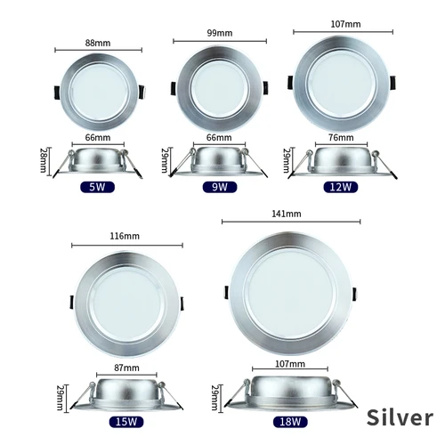 Led 통 5W 9W 12W 15W 18W 천장 조명 220V 최근 빛 라운드 Led 패널 빛 실내 조명 LED 스포트 라이트 2