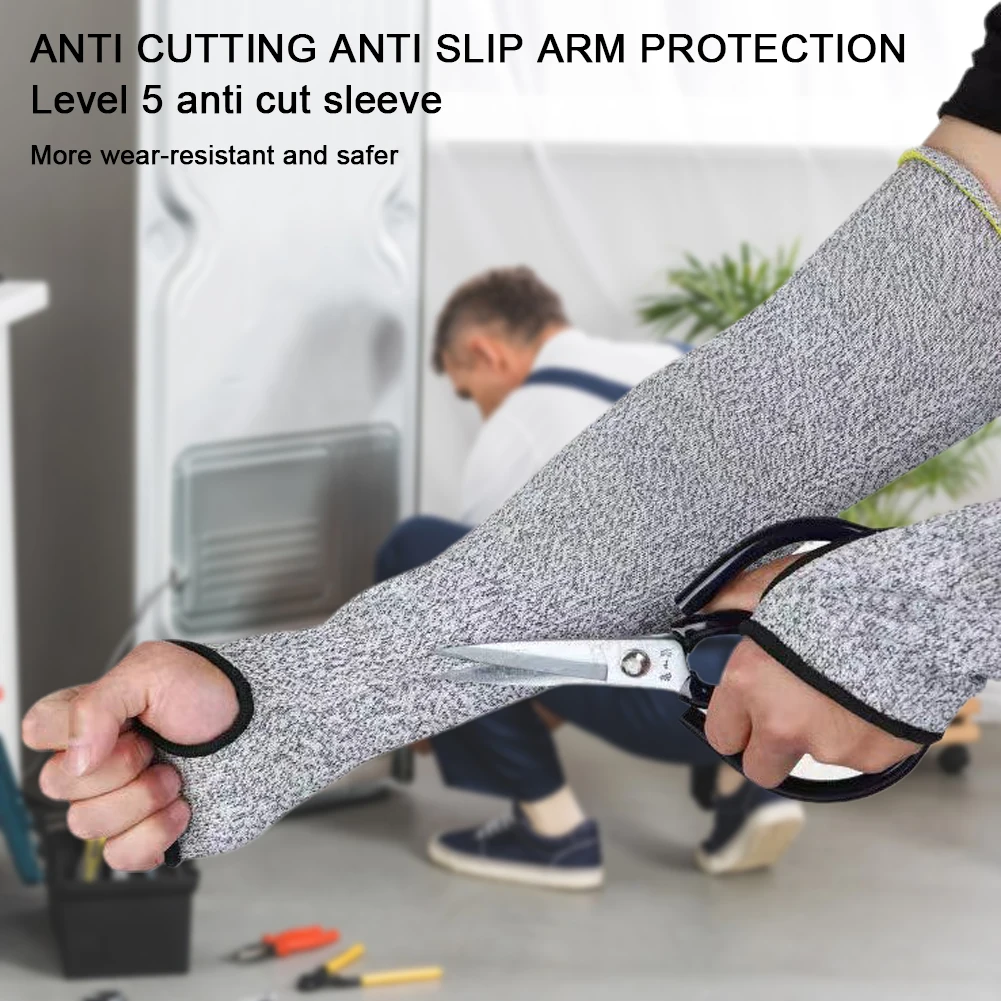 Grade 5 Cut Resistant Gardening Gloves Kitchen HPPE Scratch Resistant Glass Cutting Safety Arm Protection Sleeves for Gardeners 4