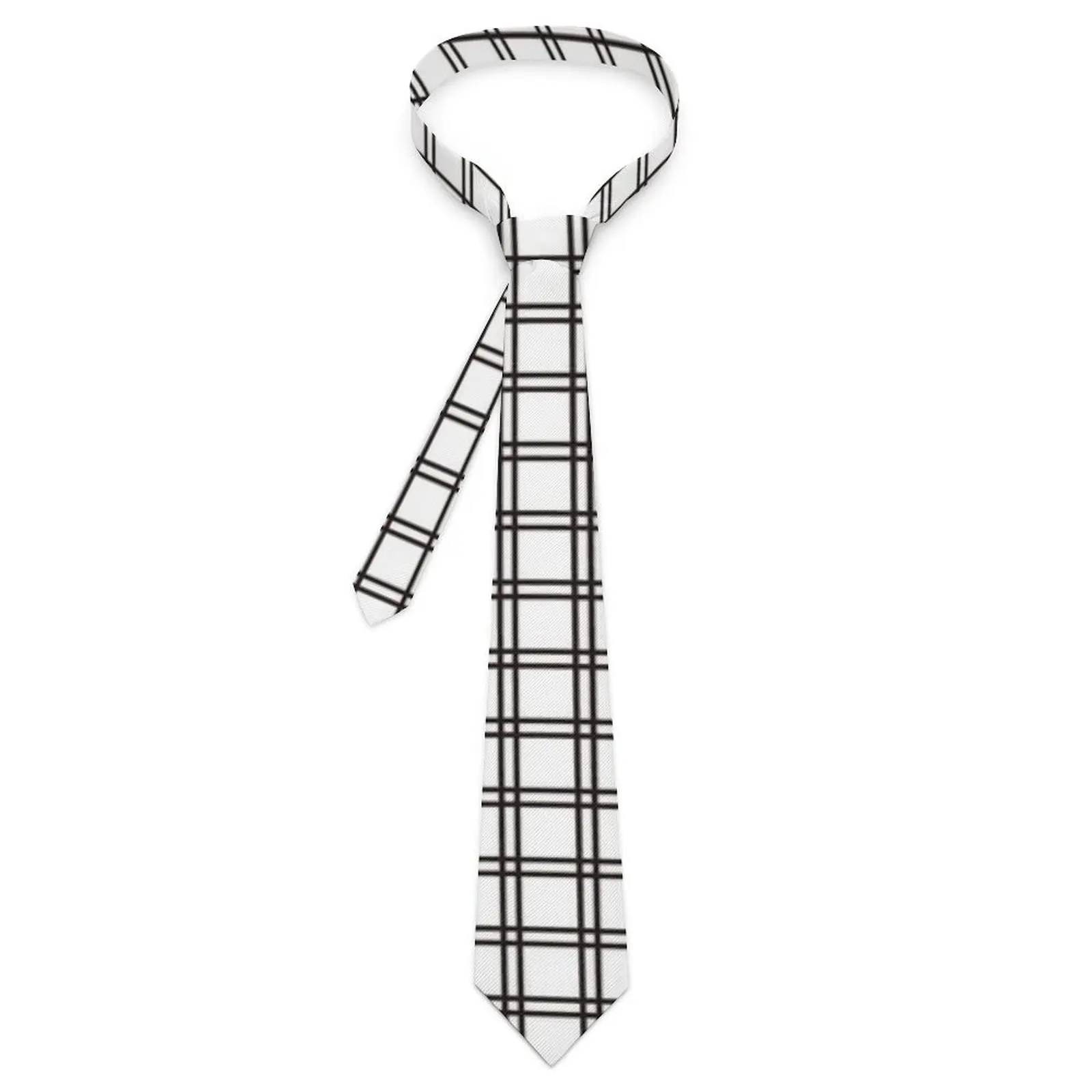 

Plaid Check Print Tie Black Lines Leisure Neck Ties Men Women Classic Casual Necktie Accessories High Quality Pattern Collar Tie