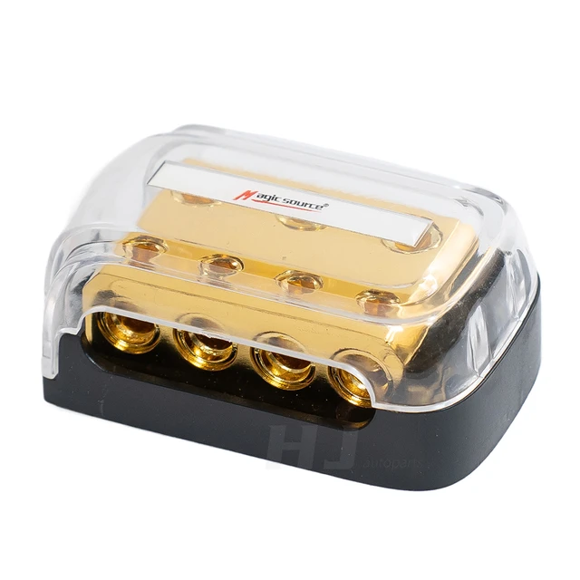 Blocco Distribuzione Alimentazione 60A Per Auto - Splitter Portafusibile 1 Uscita 2 Ingressi Per Amplificatori - Foto 9