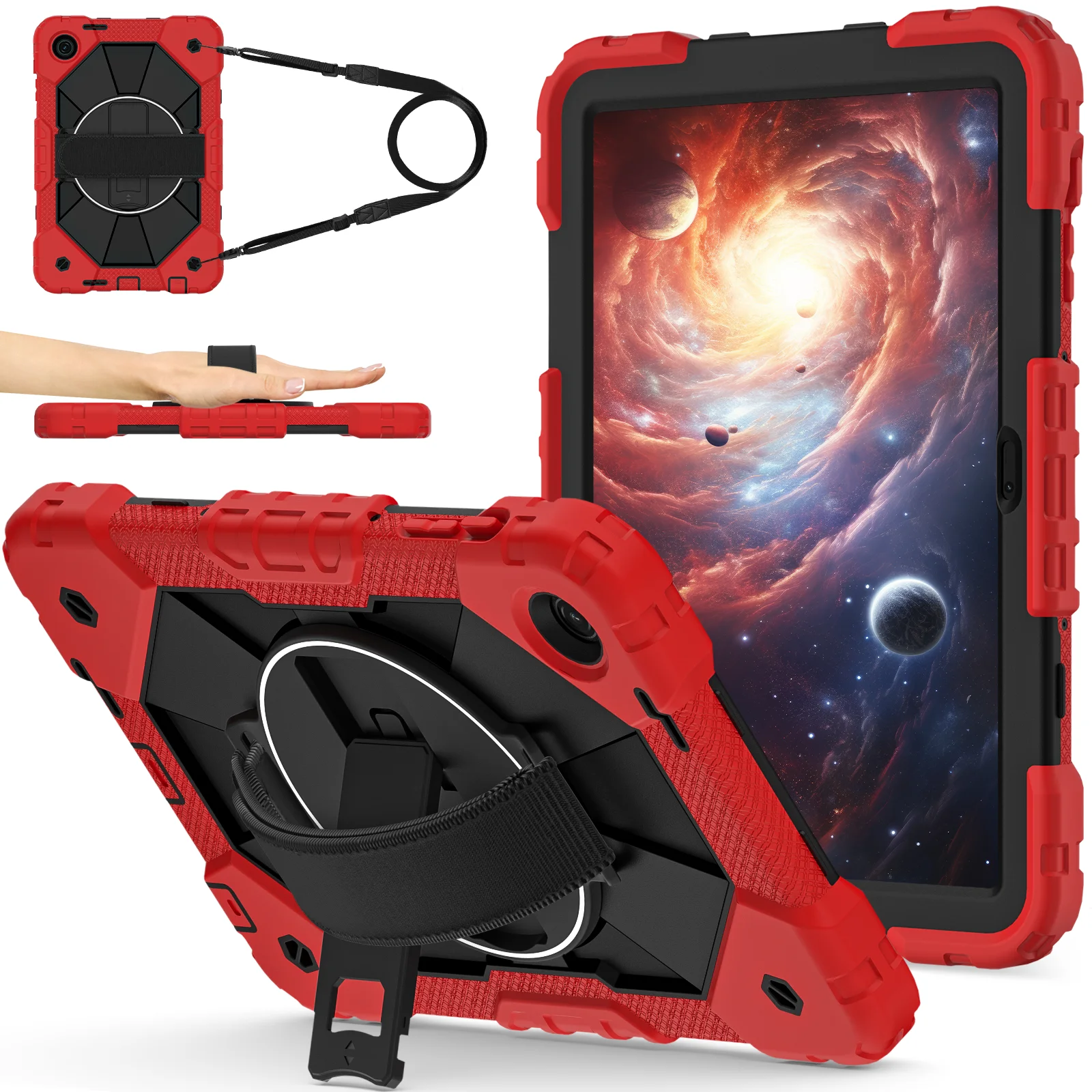 Enhanced Rugged Rotating Tablet Cover for Kids - Heavy Duty and Protective , 10.1 inch