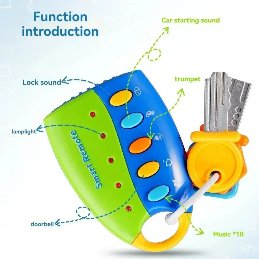 Baby Early Education Simulation Car Key Sound Effect Lights Music Fun Toys early education toys
