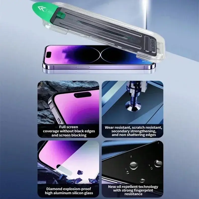 3Pcs Oleophobic Dust Free Easy Installation Matte Privacy Screen Protector for IPhone 16 15 11 12 13 14 Pro Max Plus XS 17 Glass - Image 5