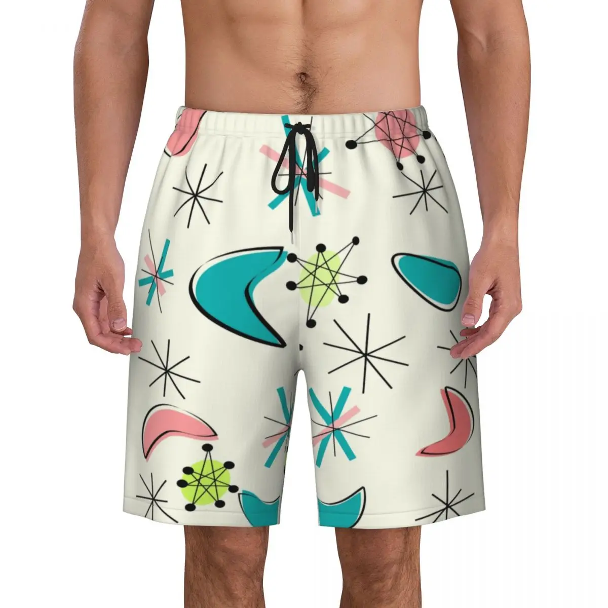 

Custom Board Shorts Mens Quick Dry Beachwear Boardshorts Abstract Geometric Swim Trunks Bathing Suits