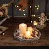 Wooden Decorative Tray, Small Farmhouse Table Centerpiece Rustic Whitewash Wood Plate, For Home Room Living Room Office Decor 1