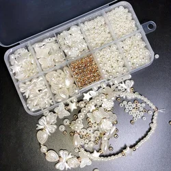 Elegant White Acrylic Pearl Beads Set for Jewelry Making and Crafts, 800 Pieces (800pcs)