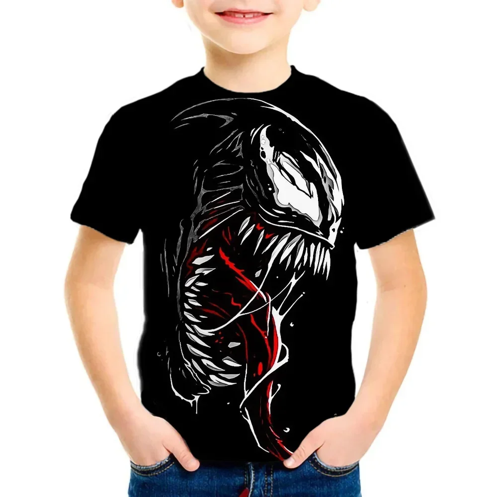 4-14 Years Kids Boys Venom Short Sleeve 3D T-shirts Tops Clothes Baby Boys Print Tees Children Clothing Kids Cartoon Outfit 4