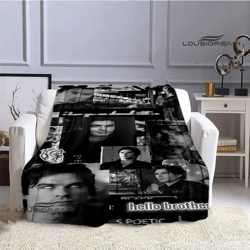 The Vampire Diaries Damon salvatore blanket flannel blanket home travel blanket children warm blanket bed linings birthday gift 4