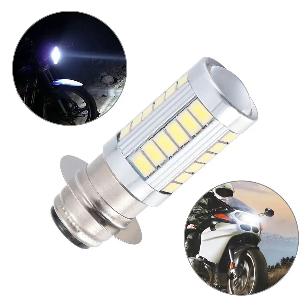 Nuovo 33Smd Bianco H6 Ba20D Motor Bike Light Led Lampadina Faro Moto