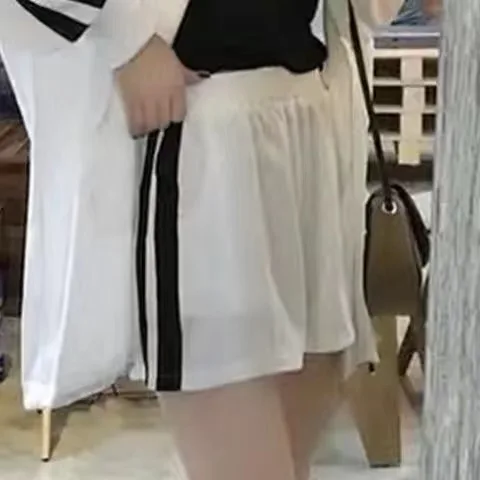 Single white matching shorts