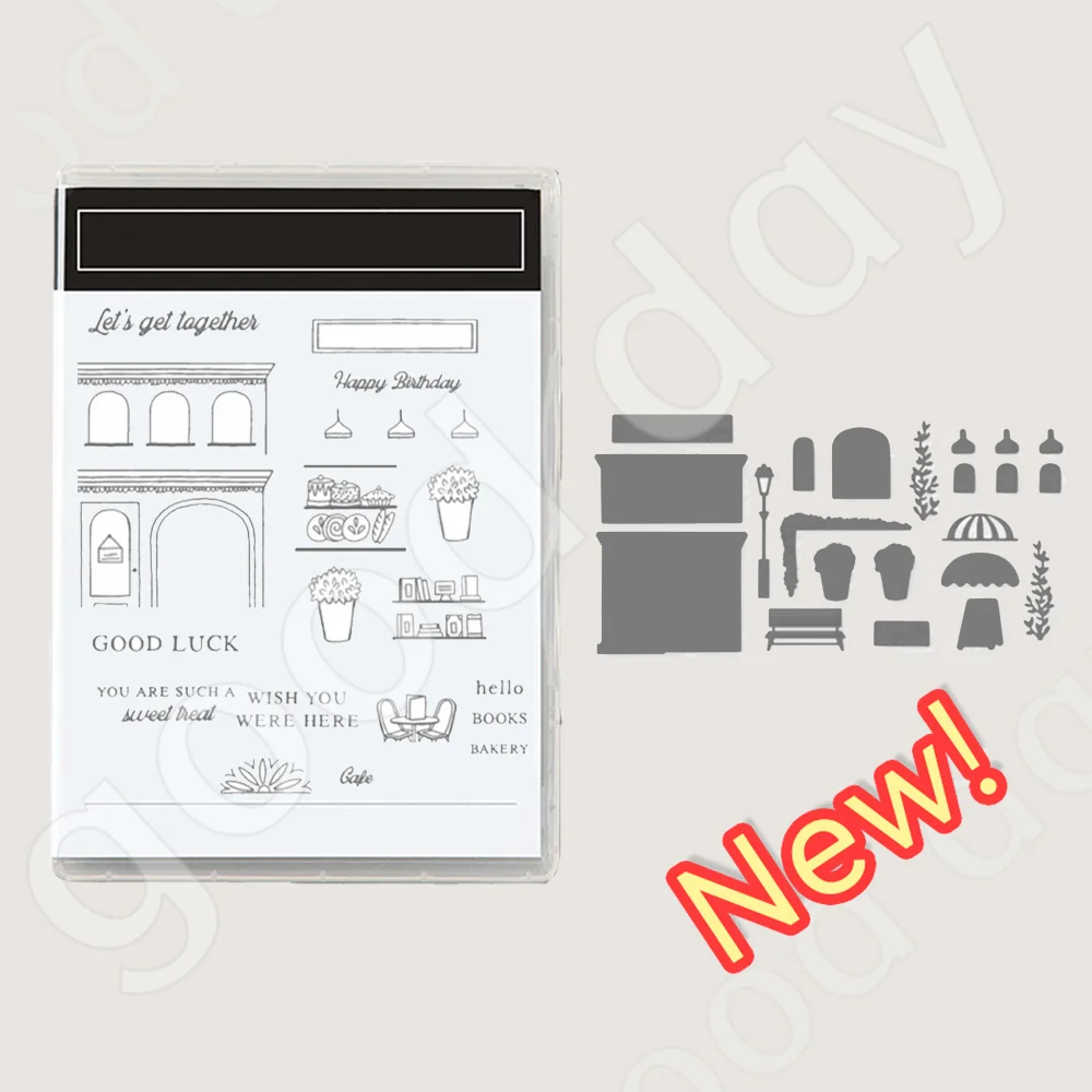 

2023 New Arrival Book Cakes House Cutting Dies Stamps Scrapbook Diary Decoration Embossing Template Diy Greeting Card Handmade