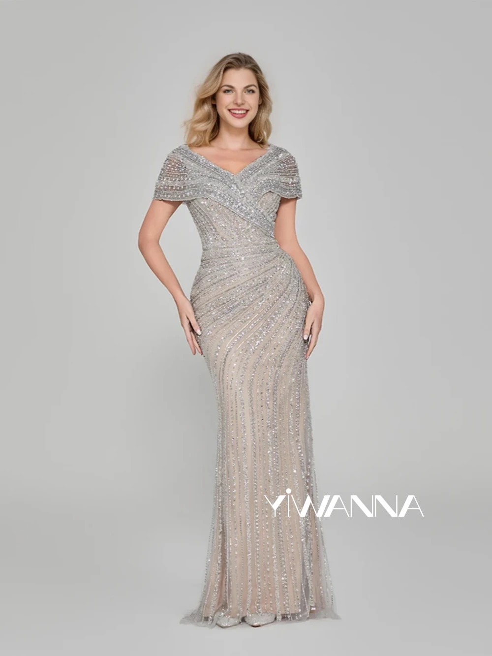 Pink Meramid Luxury Evening Dresses Gowns 2025 Beaded Elegant High Split For Women Party LA71373 main image 1