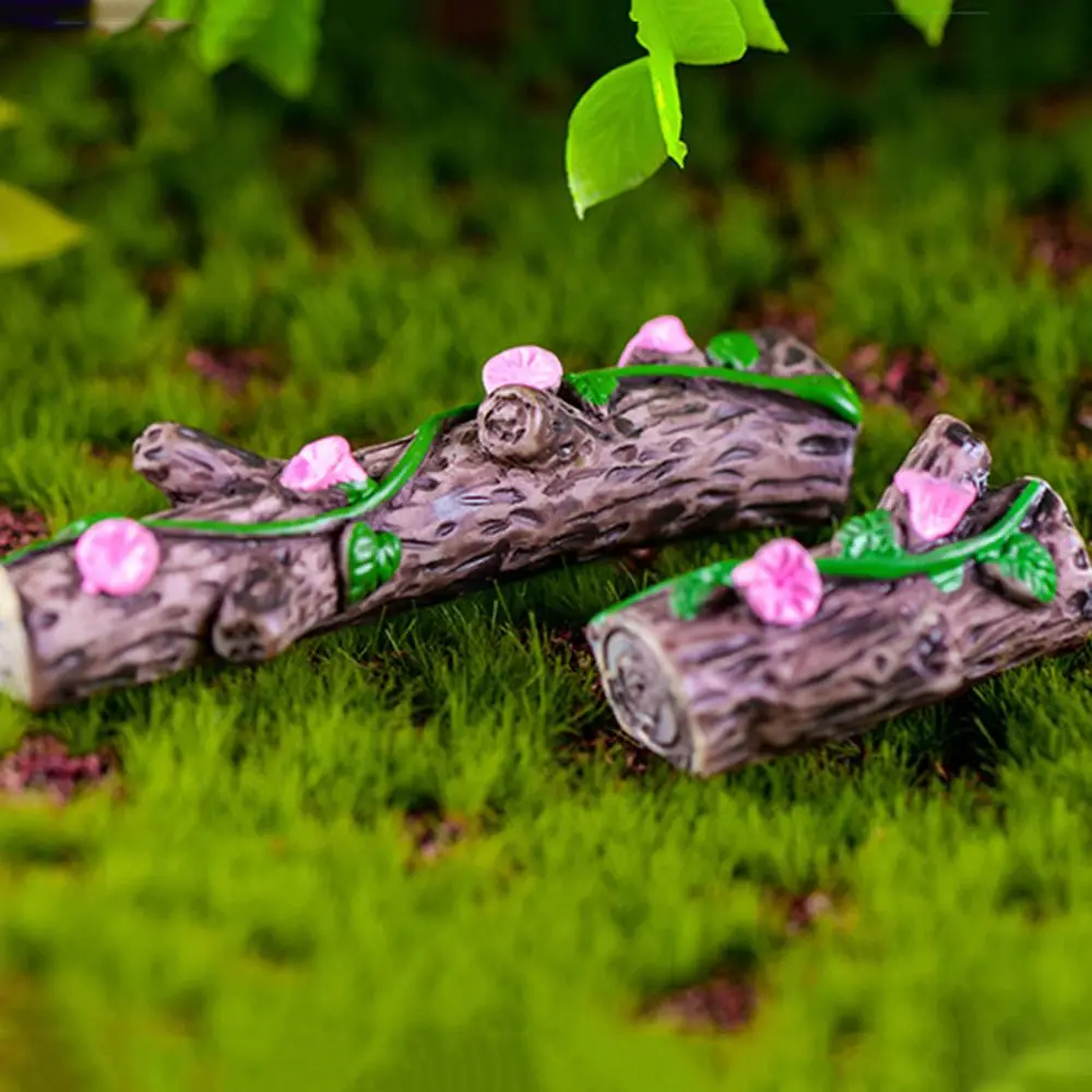 4 Pcs/set Peach Blossom Morning Glory Leave Tree Stump Bonsai Micro Landscape Moss Ornament Fairy Garden Home Decoration ornament crafts miniature ornament miniature scenery material miniature figurines resin ornaments resin crafts miniature leaf ornament miniature tree ornament
